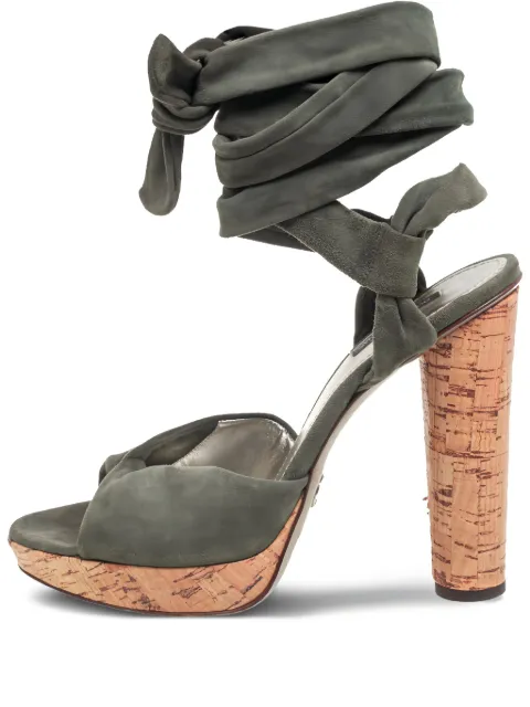 Dolce & Gabbana Pre-Owned 125mm suede sandals Green 568835