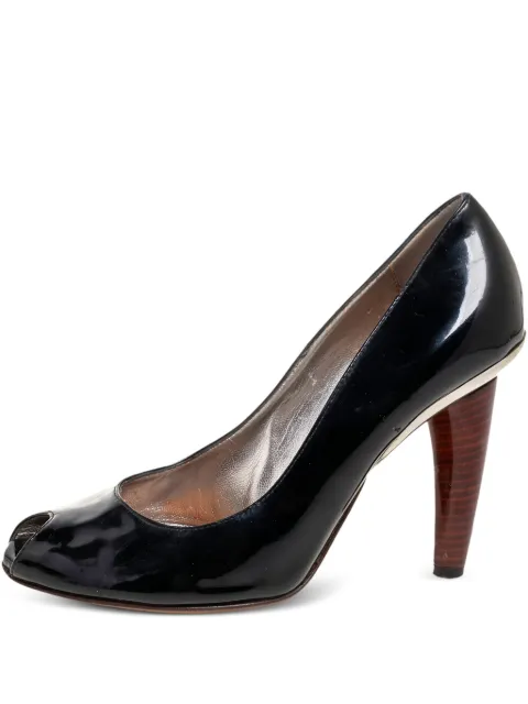 Dolce & Gabbana Pre-Owned 110mm patent-leather peep-toe pumps Black 604014