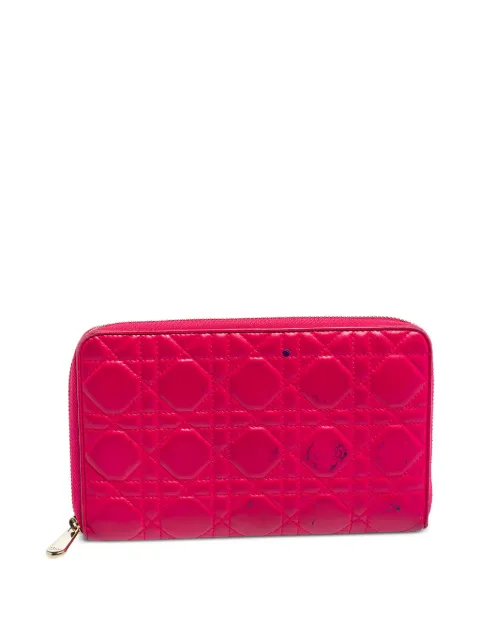 Christian Dior Pre-Owned Cannage leather zip wallet Pink 571191