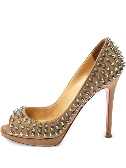 Christian Louboutin Pre-Owned 115mm spike-studded sandals Neutrals 354153