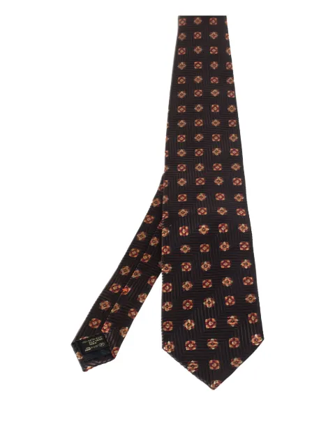Ermenegildo Zegna Vintage herringbone-pattern floral tie Brown 446467