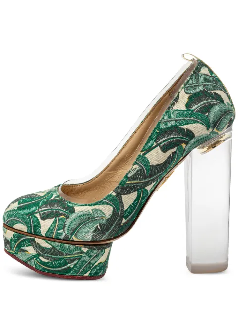 Charlotte Olympia printed platform pumps Green 413888