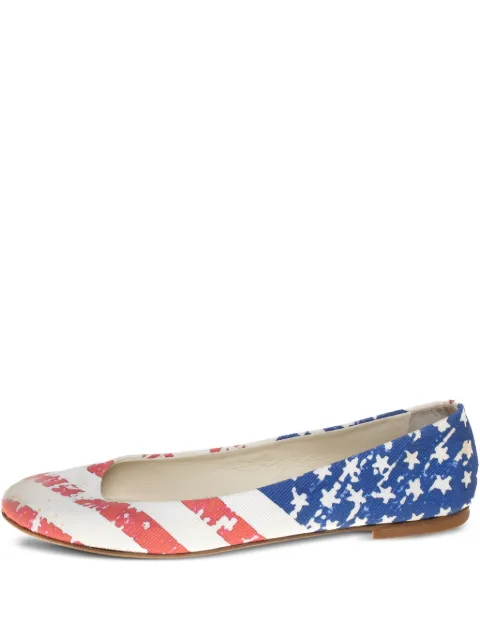 Giuseppe Zanotti Vintage flag-print ballet flats White 405241