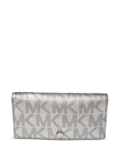Michael Kors Vintage logo-printed metallic wallet Silver 462798