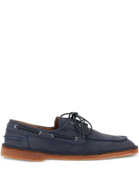 Buttero leather lace-up boat shoes Blue B9322AUSP12