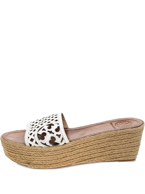 Tory Burch 65mm leather wedge sandals White 243612