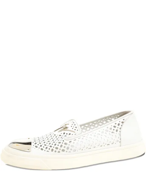 Giuseppe Zanotti Vintage perforated metal-toe slip-on sneakers White 153128