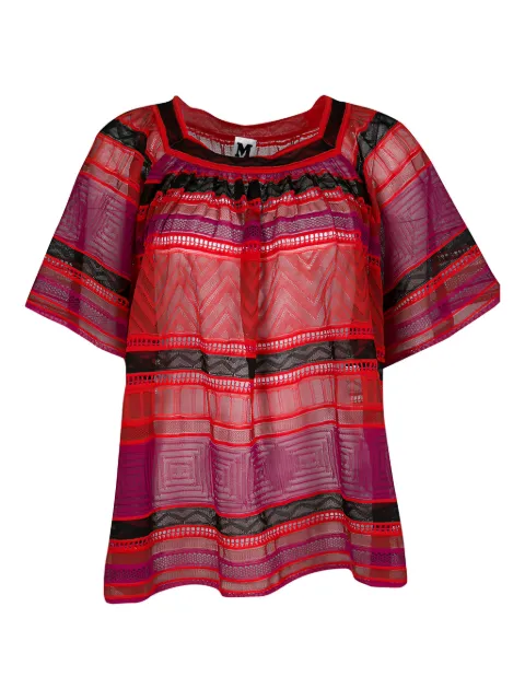 Missoni Pre-Owned geometric-pattern top Red 136550
