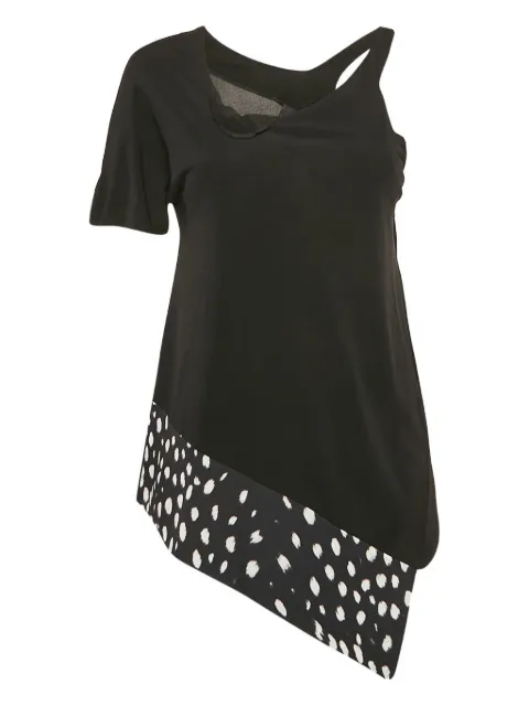Just Cavalli Vintage pre-owned dot-print asymmetric top Black 1081614