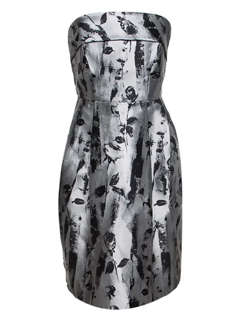 Carolina Herrera Vintage pre-owned metallic floral dress Silver 146545