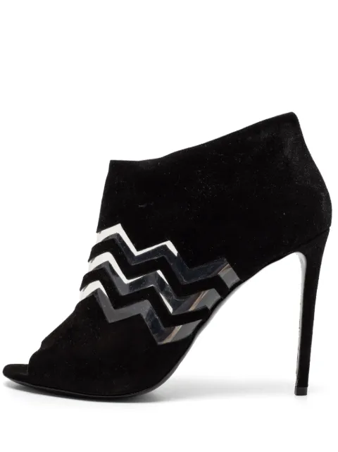 Nicholas Kirkwood pre-owned 110mm suede chevron booties Black 204750