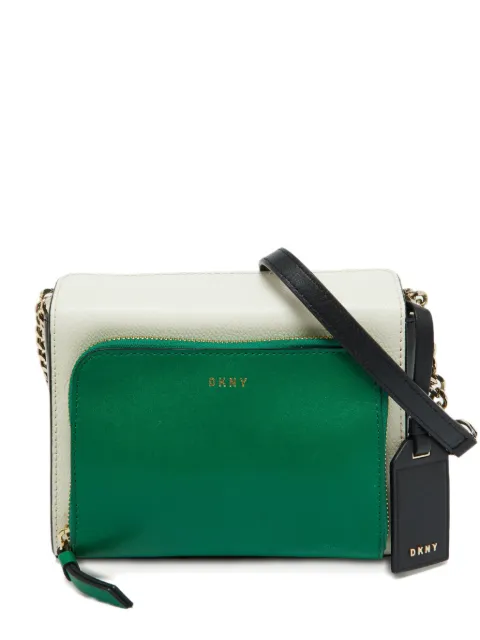 DKNY Vintage pre-owned Bryant Park leather bi-colour cross body bag White 1057974