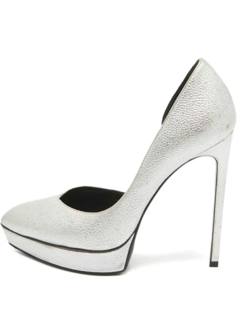 Saint Laurent Pre-Owned 140mm platform heeled pumps Grey 1039302