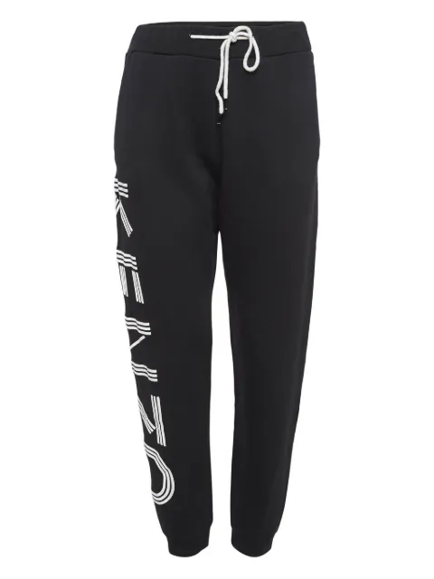 Kenzo Pre-Owned logo-print cotton track pants Black 1028738