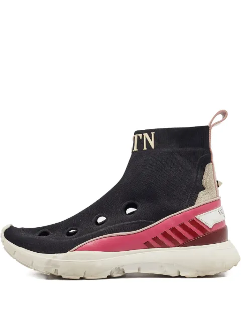 Valentino Garavani Pre-Owned perforated slip-on sneakers Black 1022553