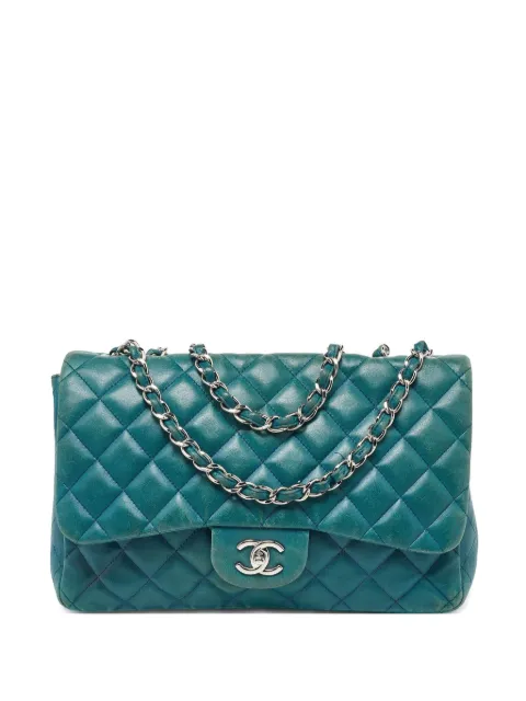 CHANEL Pre-Owned Jumbo Classic Double Flap shoulder bag Green 1012863