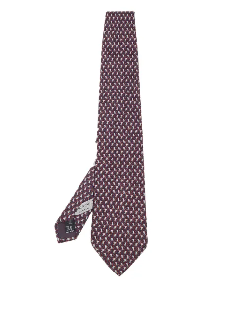 Valentino Garavani Pre-Owned geometric-pattern silk tie Blue 578305