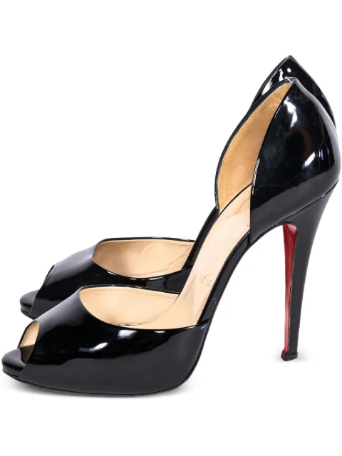 Christian Louboutin Pre-Owned Christ 120mm peep-toe stiletto heels Black 98300