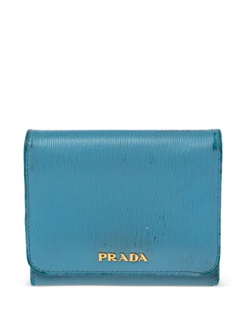 Prada Pre-Owned appliqué-logo wallet Blue 487101