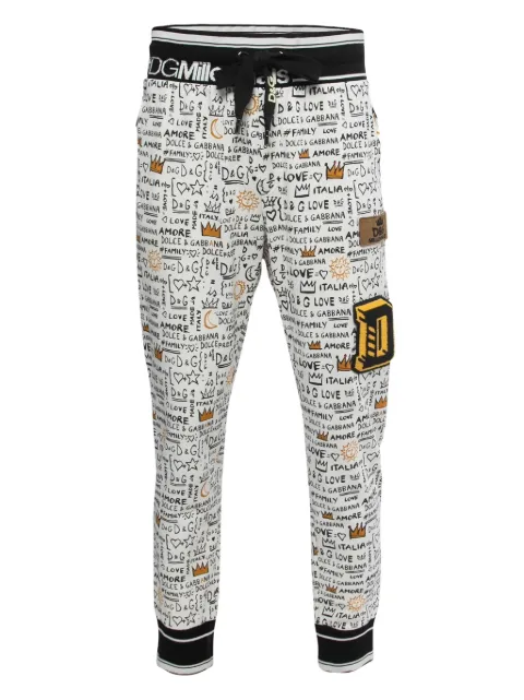 Dolce & Gabbana Pre-Owned all-over printed track pants White 861252