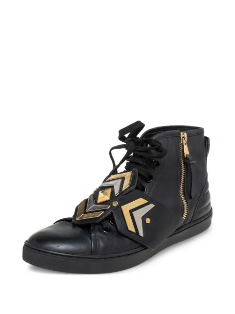 Louis Vuitton Pre-Owned logo-plaque sneakers Black 493695