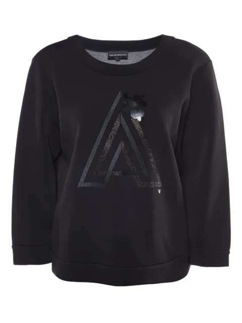 Emporio Armani Pre-Owned logo-appliqué sweatshirt Black 790204