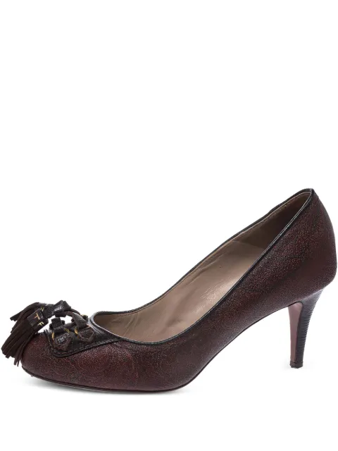 Etro Pre-Owned 70mm tassel-embellished pumps Brown 291199