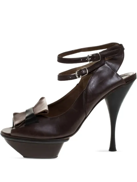Marni Pre-Owned 120mm platform peep-toe sandals Brown 275123
