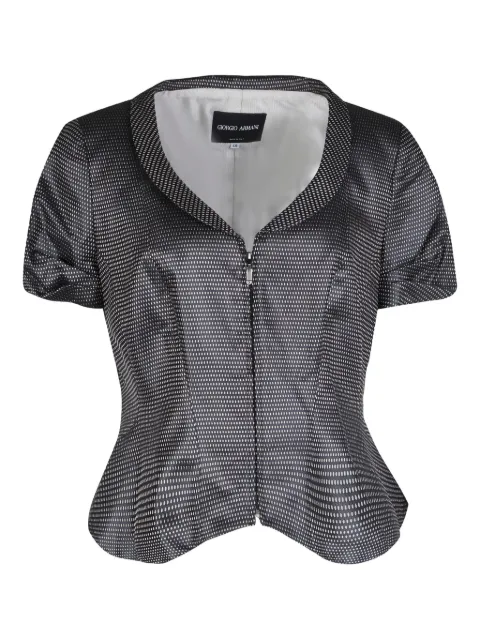 Giorgio Armani Pre-Owned jacquard-pattern zipped jacket Grey 127301
