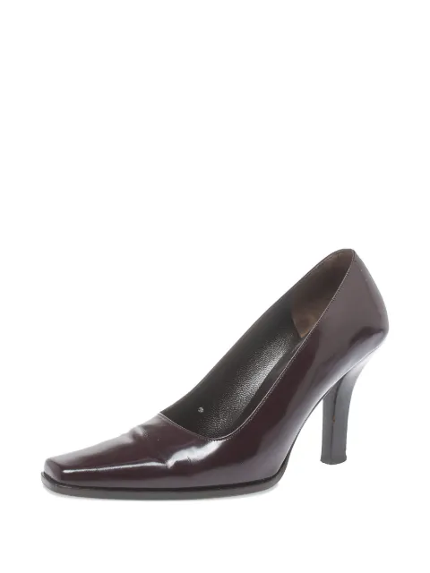 Gucci Pre-Owned 90mm square-toe leather pumps Red 381527