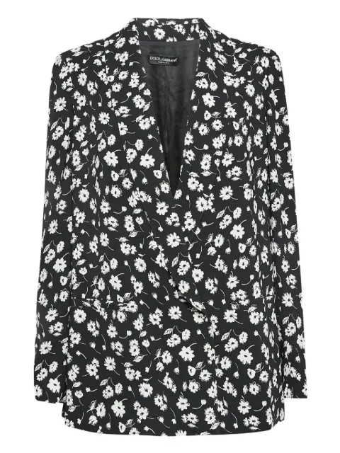Dolce & Gabbana Pre-Owned floral-print blazer Black 1045250