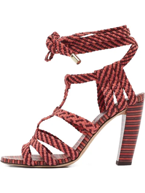 Jimmy Choo Pre-Owned braided leather sandals Pink 1032290