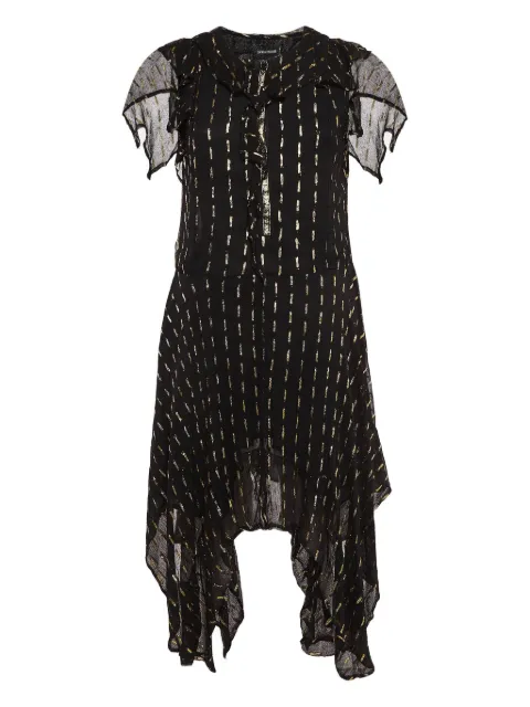 Zadig&Voltaire pre-owned metallic-stripe asymmetric dress Black 1014919
