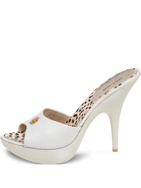 Roberto Cavalli Vintage pre-owned 135mm leather sandals White 578996
