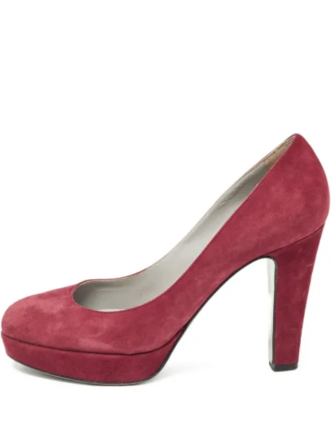 Sergio Rossi Vintage 115mm suede platform pumps Red 919557