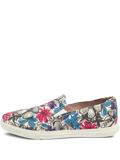 Miu Miu Pre-Owned floral-print slip-on sneakers Blue 459036