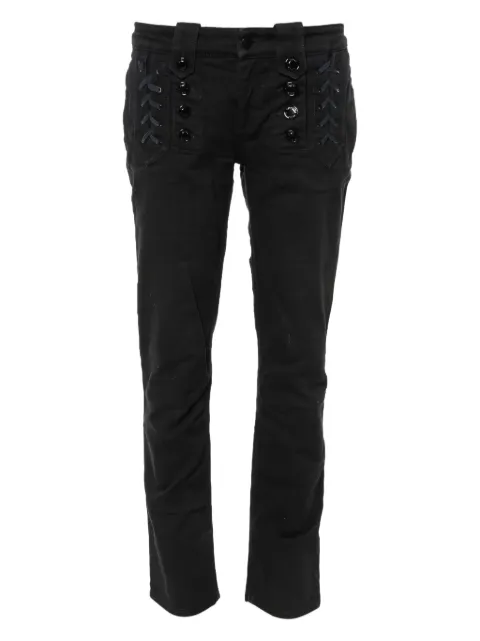 Gucci Pre-Owned button-embellished lurex trousers Black 341108
