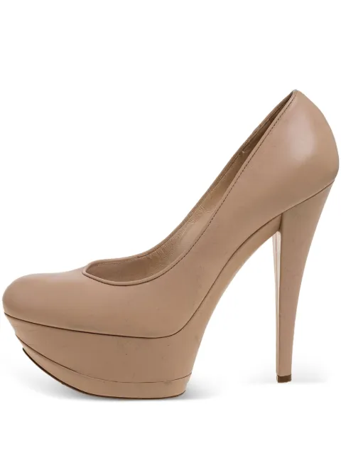 Casadei Vintage pre-owned 140mm platform pumps Neutrals 354728
