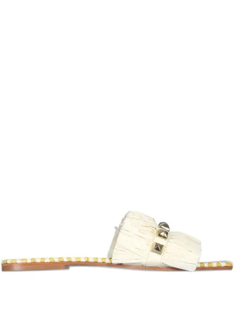 DE SIENA SHOES fringed studded sandals Neutrals 326DS467NATURALE