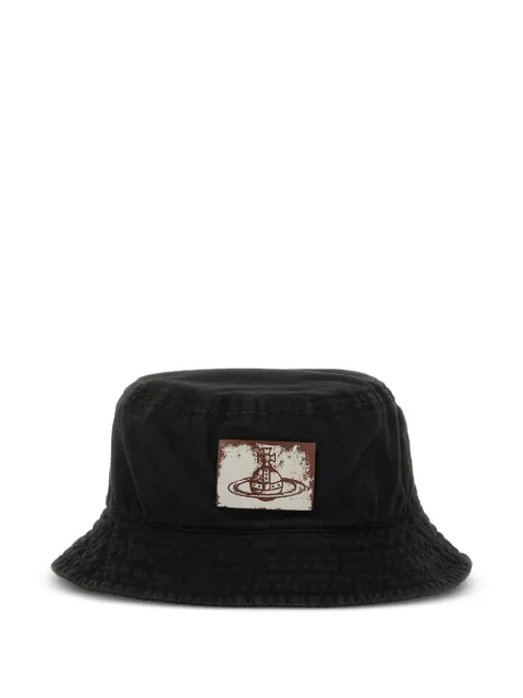 Vivienne Westwood logo cotton bucket hat Black 81020009W016E