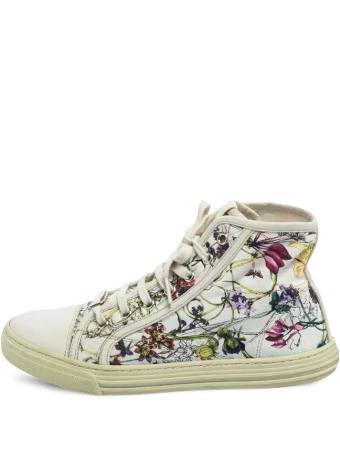 Gucci Pre-Owned floral high top sneakers White 460403
