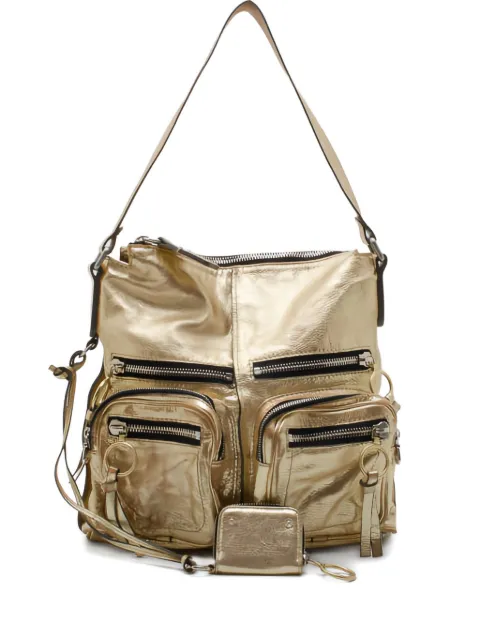 Chloé Pre-Owned metallic-leather multiple-pocket shoulder bag Gold 36652