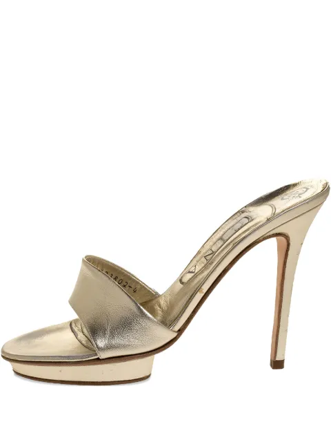 Gina 115mm leather platform sandals Metallic 316919