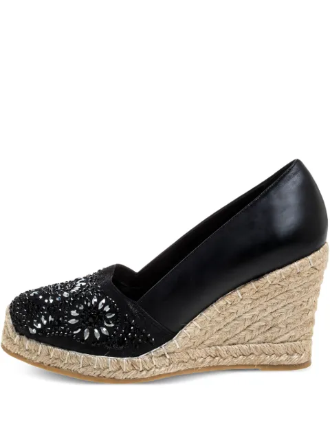 Le Silla Pre-owned embellished sspadrille wedge pumps Black 352051