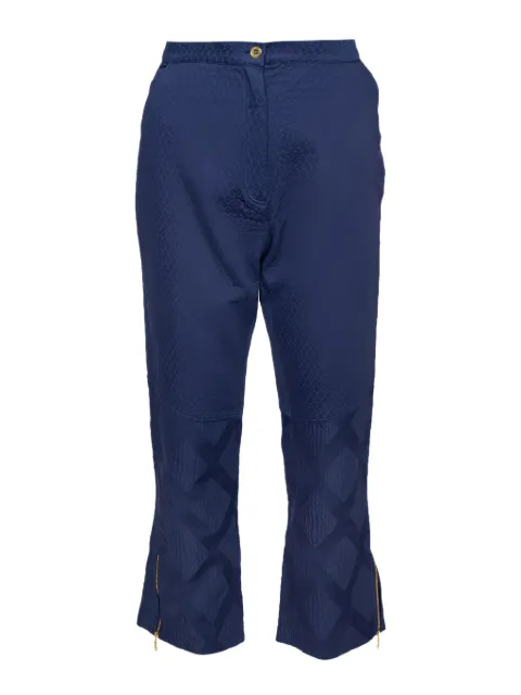 Kenzo Pre-Owned geometric-pattern cropped trousers Blue 294643