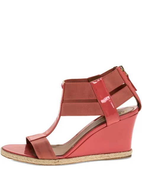 Fendi Pre-Owned patent leather wedge sandals Pink 318125