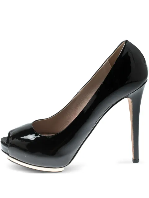 Le Silla pre-owned patent leather peep toe pumps Black 212995