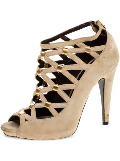 Roberto Cavalli Vintage pre-owned 105mm suede ankle boots Neutrals 317531