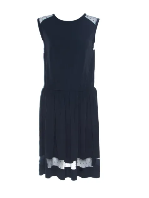Red Valentino Vintage lace-panel pleated sleeveless mini dress Blue 182138