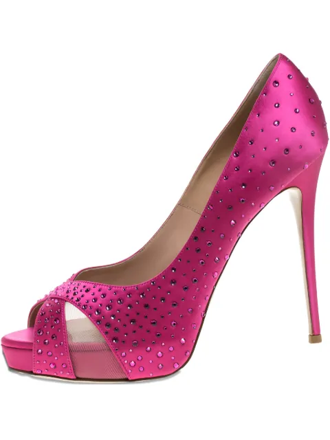 Valentino Garavani Pre-Owned 130mm crystal-embellished pumps Pink 263530